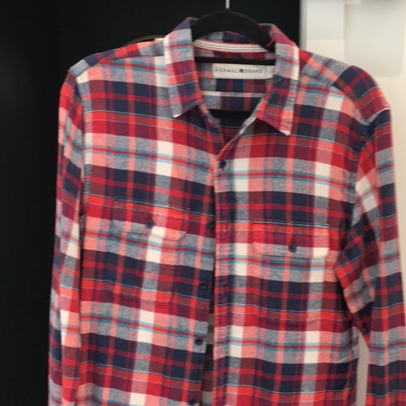 The Normal Brand Red Blue White & Gray Casual Button Down Shirt - Picture 1 of 4
